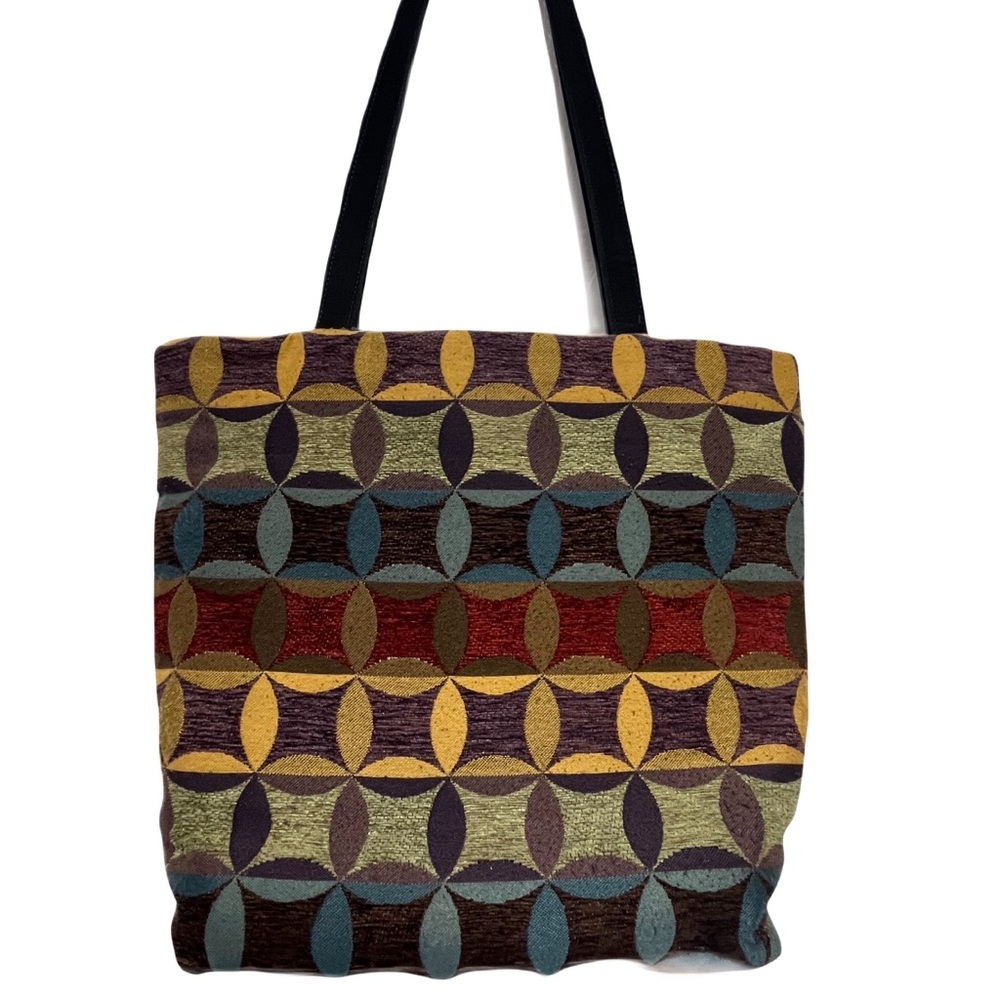 Danny K. Beverly Hills Multicolor Geometric Tapestry Tote Bag - Picture 12 of 12